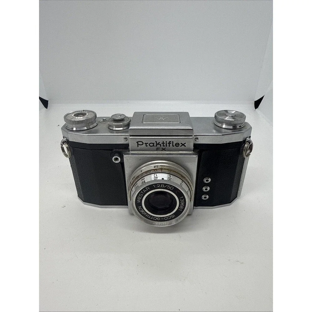 Praktica FX 35mm SLR Camera W/ Carl Zeiss Tessar 50mm f/2.8 Lens (Untested)